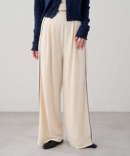 B 天鵝絨側邊條紋褲