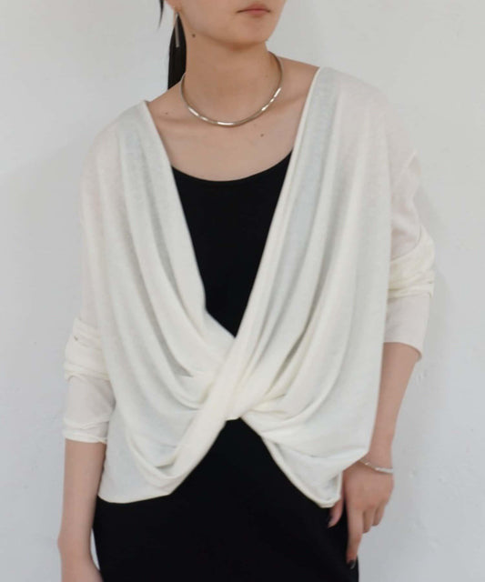 2way 裹身設計 輕薄透紗 套頭上衣