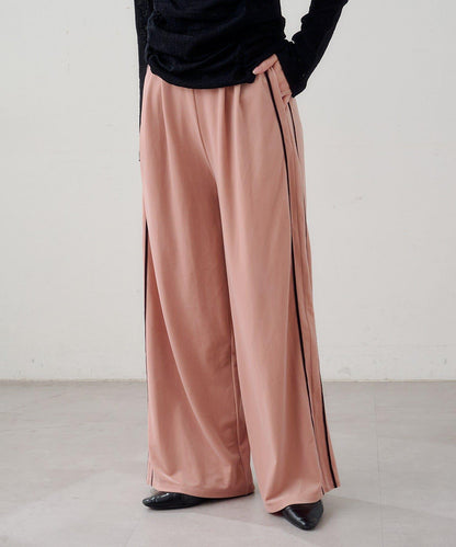 B 天鵝絨側邊條紋褲