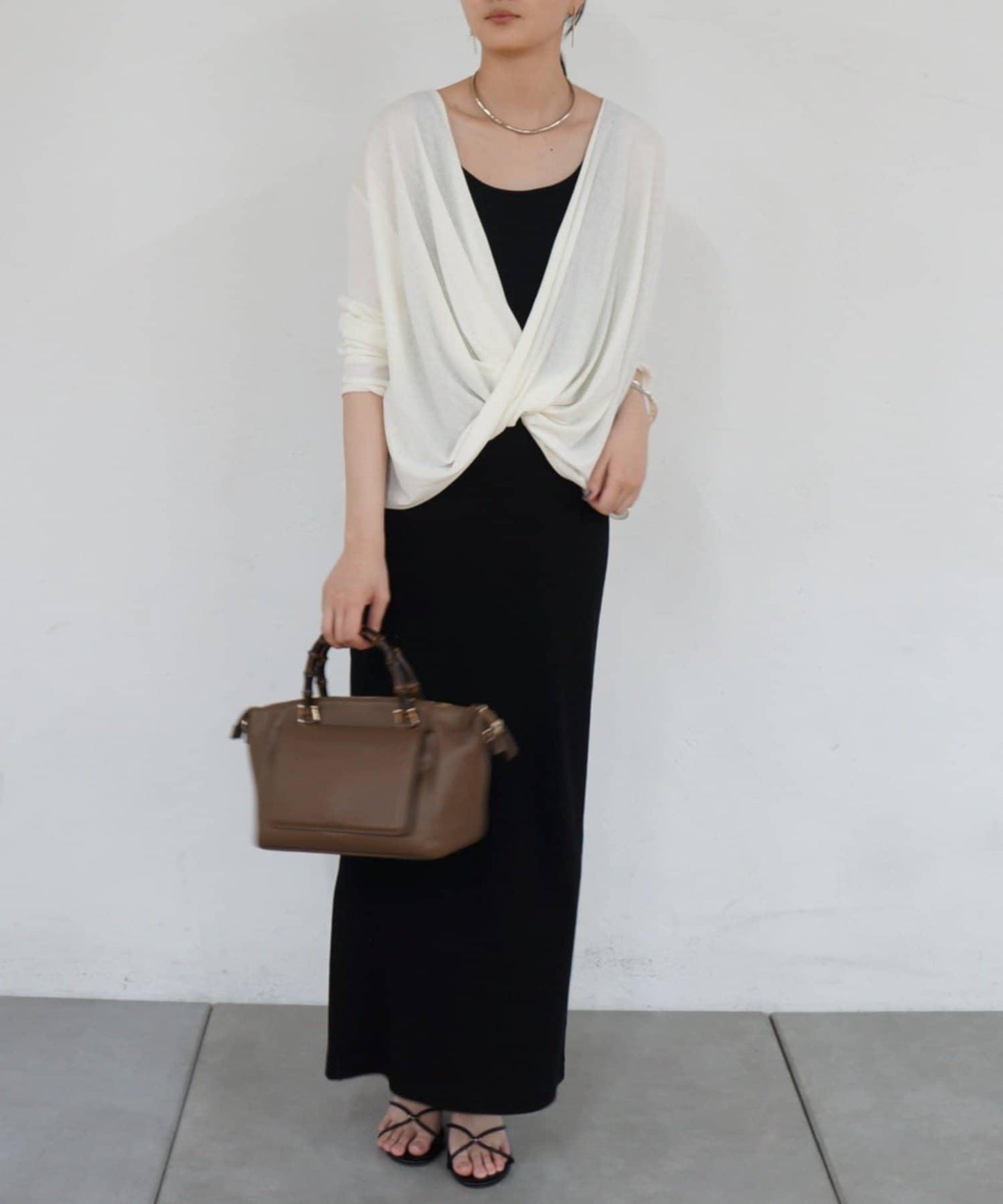 2way 裹身設計 輕薄透紗 套頭上衣