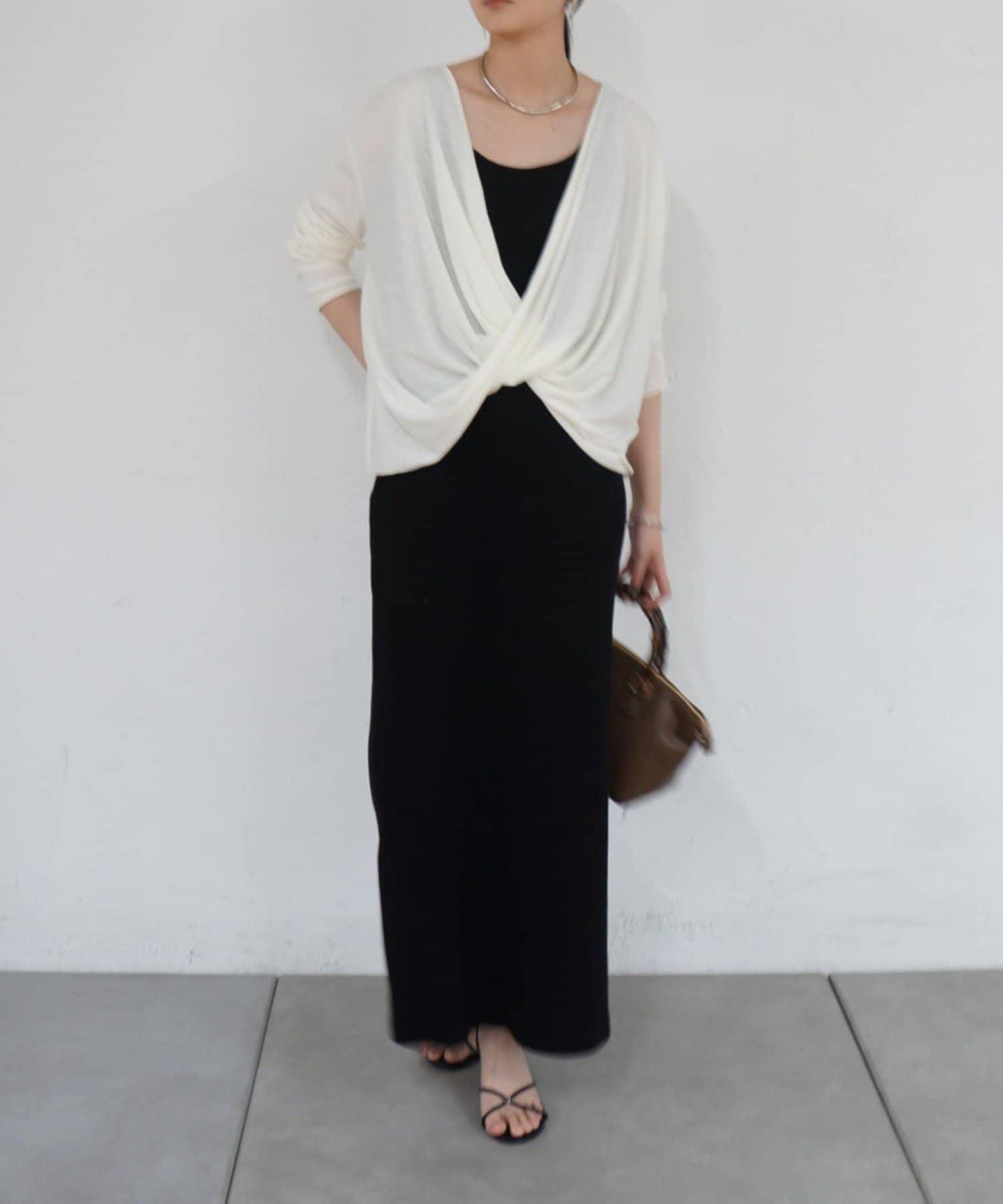 2way 裹身設計 輕薄透紗 套頭上衣