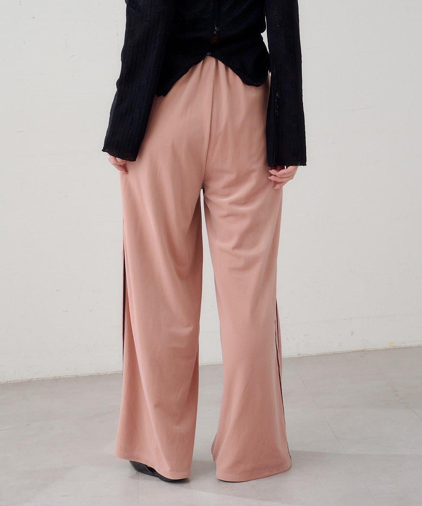 B 天鵝絨側邊條紋褲