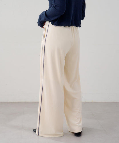 B 天鵝絨側邊條紋褲