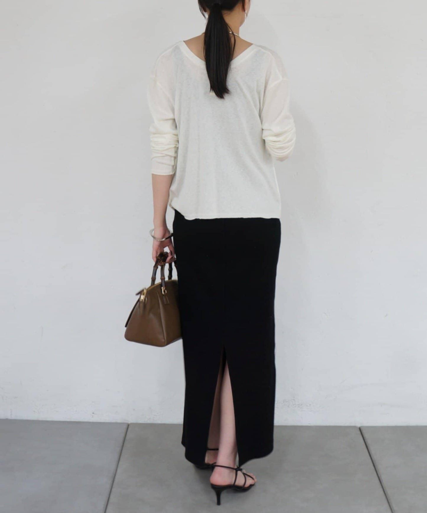 2way 裹身設計 輕薄透紗 套頭上衣