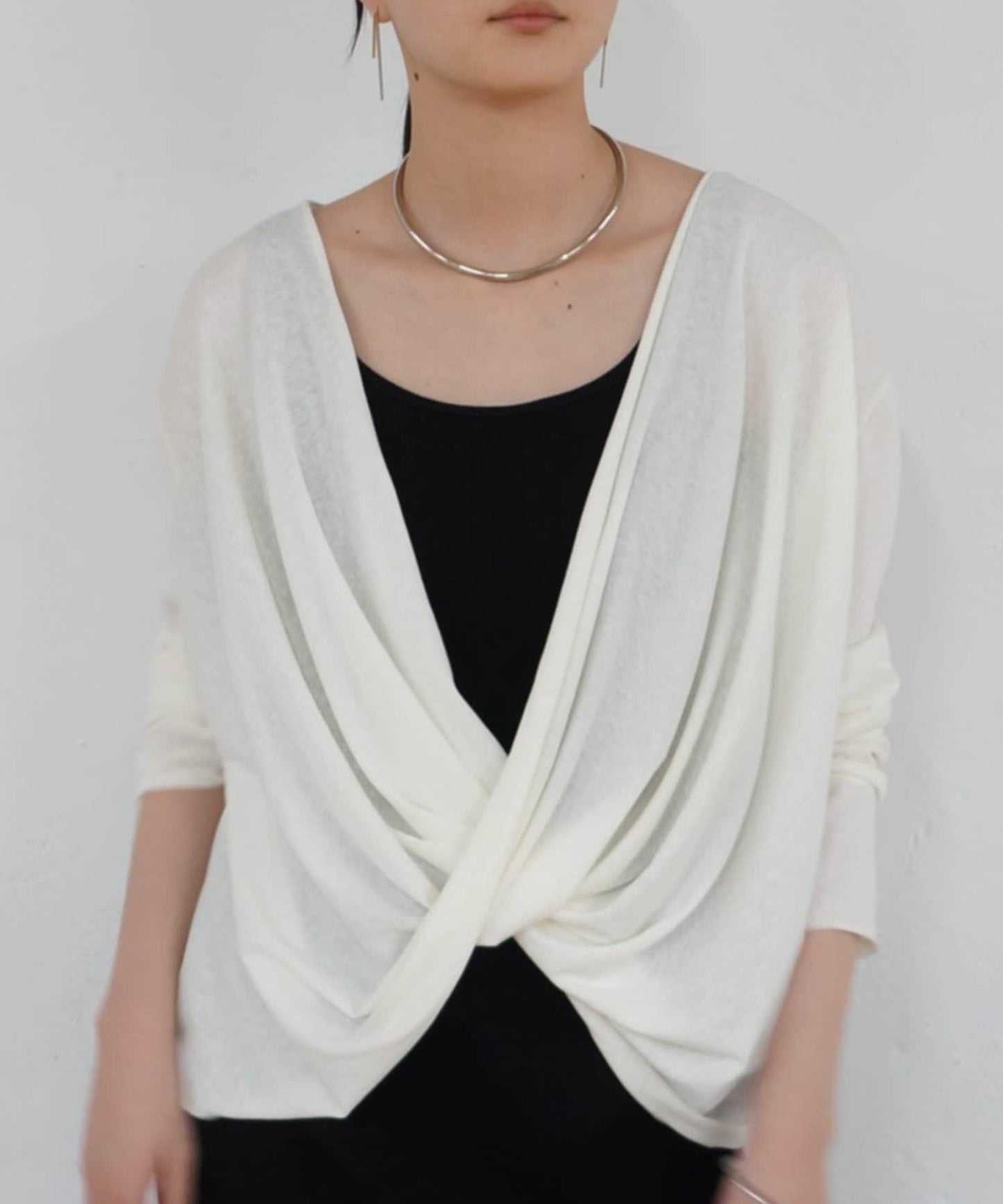 2way 裹身設計 輕薄透紗 套頭上衣