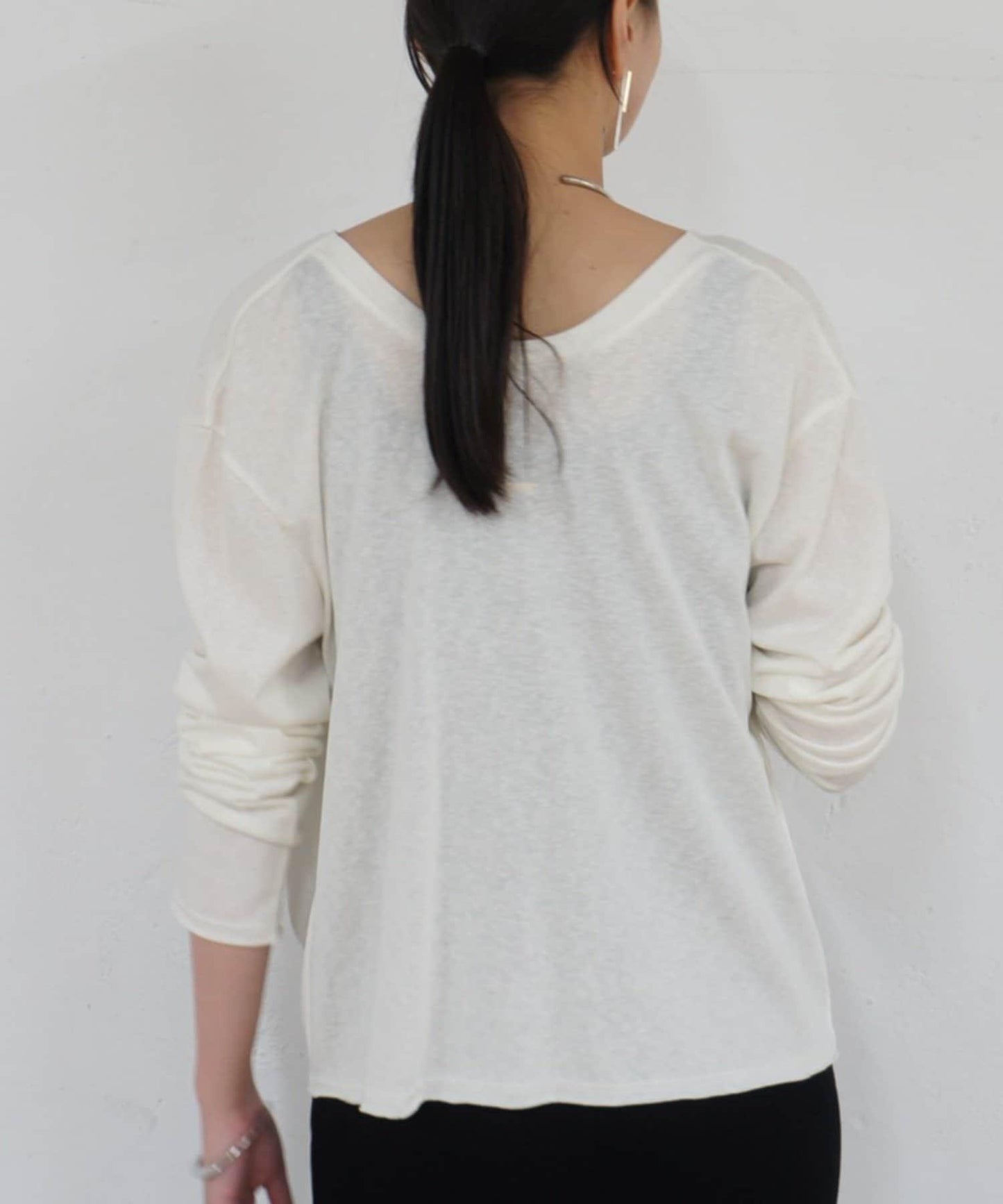 2way 裹身設計 輕薄透紗 套頭上衣