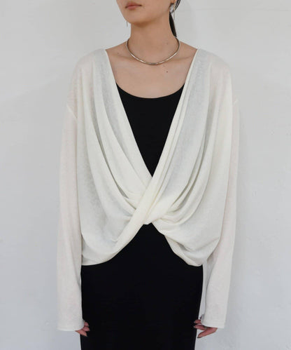 2way 裹身設計 輕薄透紗 套頭上衣