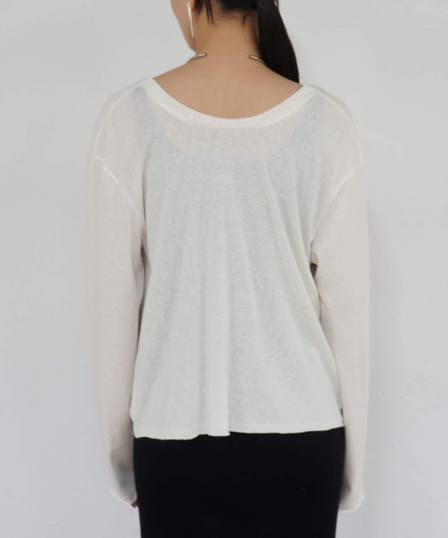 2way 裹身設計 輕薄透紗 套頭上衣