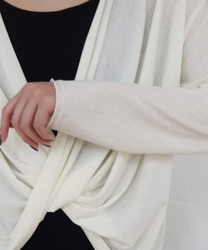 2way 裹身設計 輕薄透紗 套頭上衣