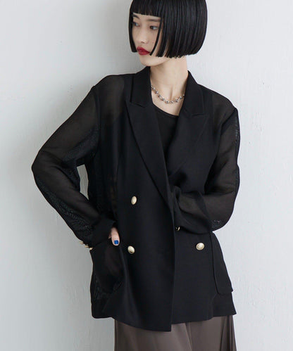 網眼雙排扣西裝外套