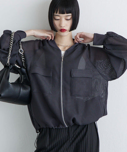 網眼拉鍊夾克外套