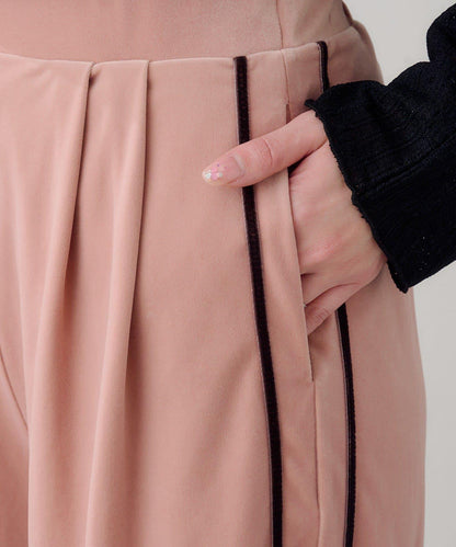 B 天鵝絨側邊條紋褲