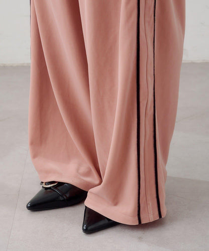 B 天鵝絨側邊條紋褲