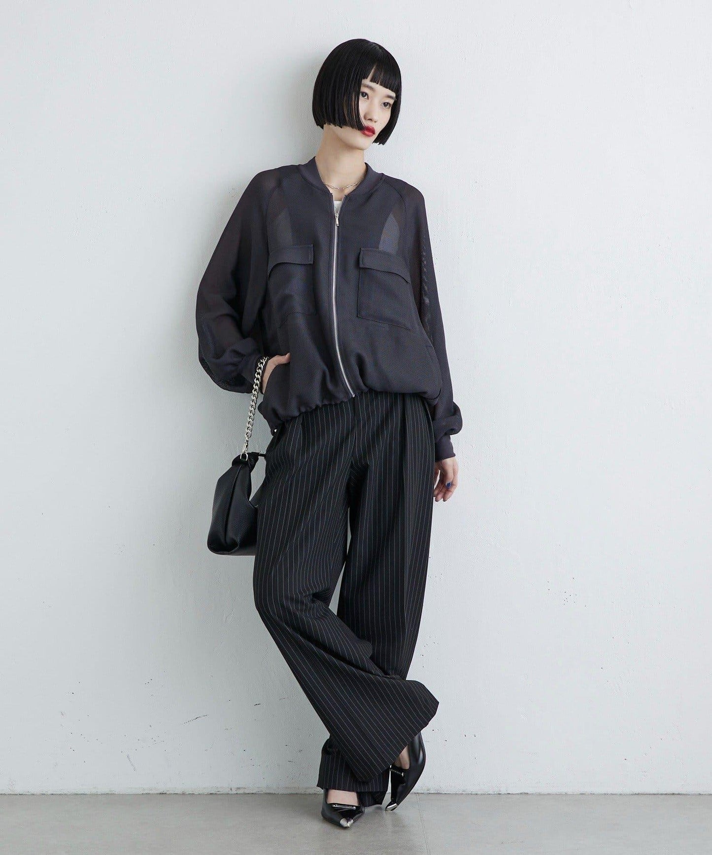 網眼拉鍊夾克外套