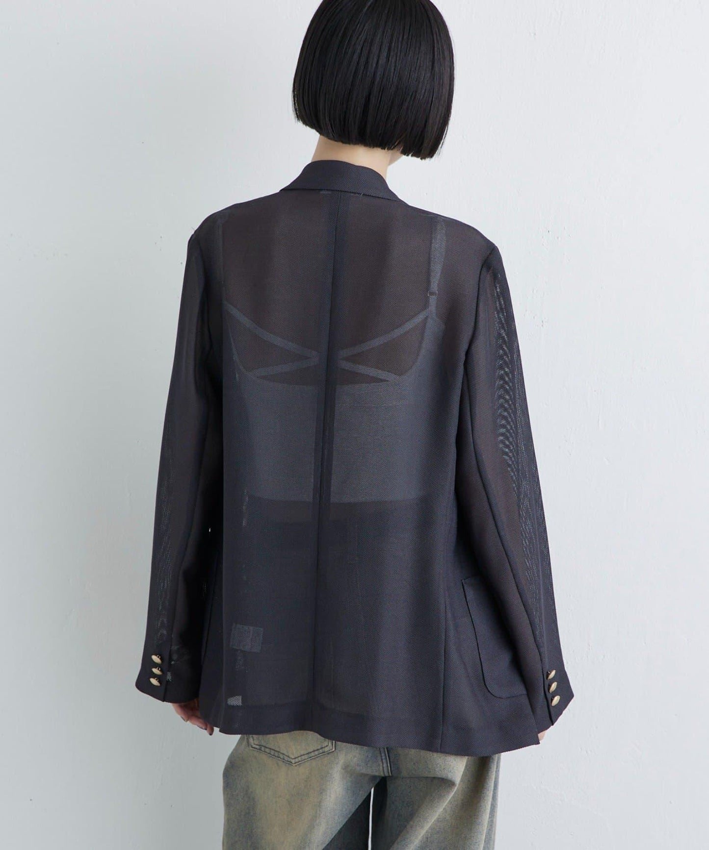 網眼雙排扣西裝外套