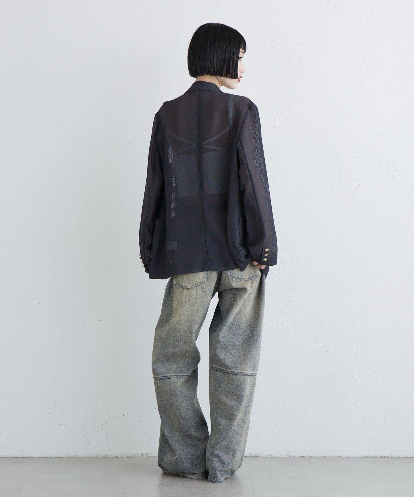 網眼雙排扣西裝外套