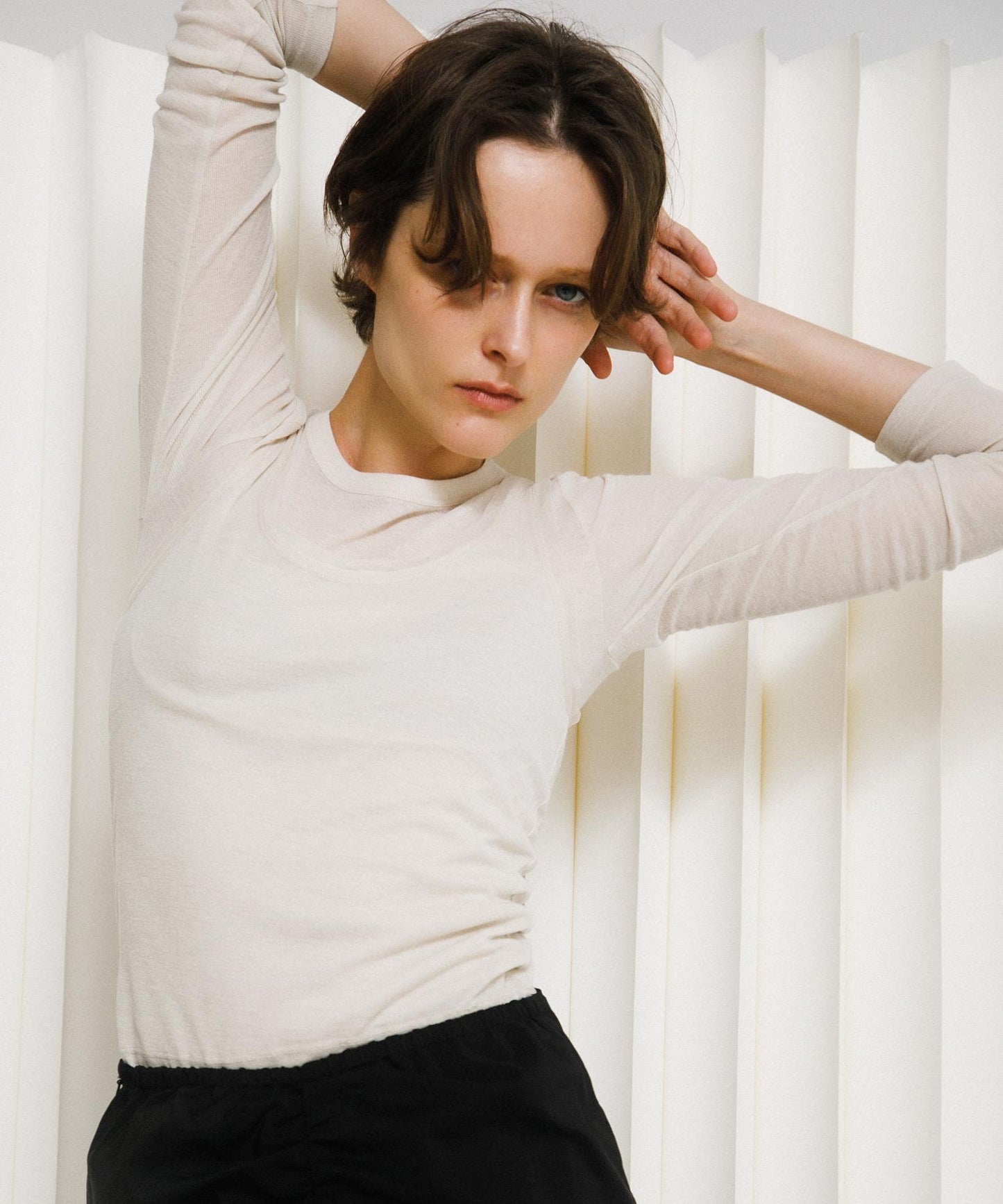 層疊滾邊設計 T恤 layered piping tee