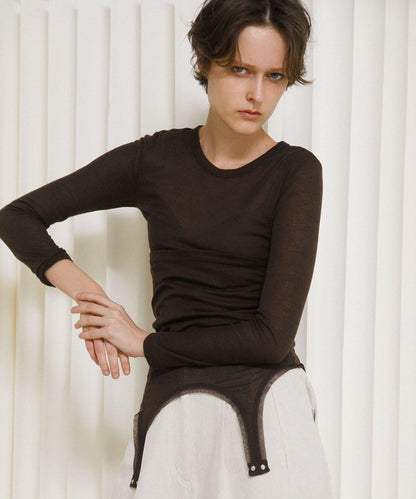 層疊滾邊設計 T恤 layered piping tee