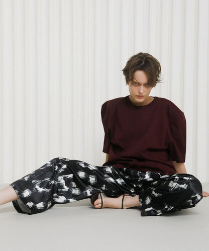 black flower 圖案 褲子