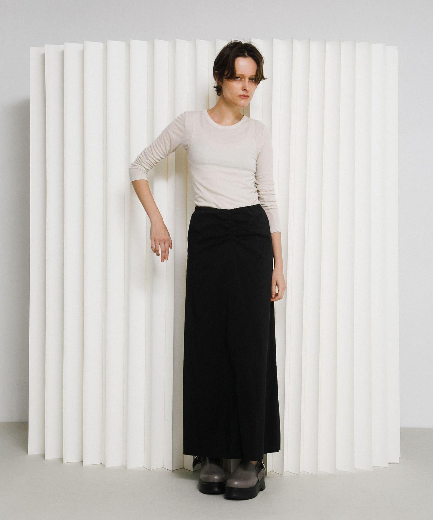 層疊滾邊設計 T恤 layered piping tee