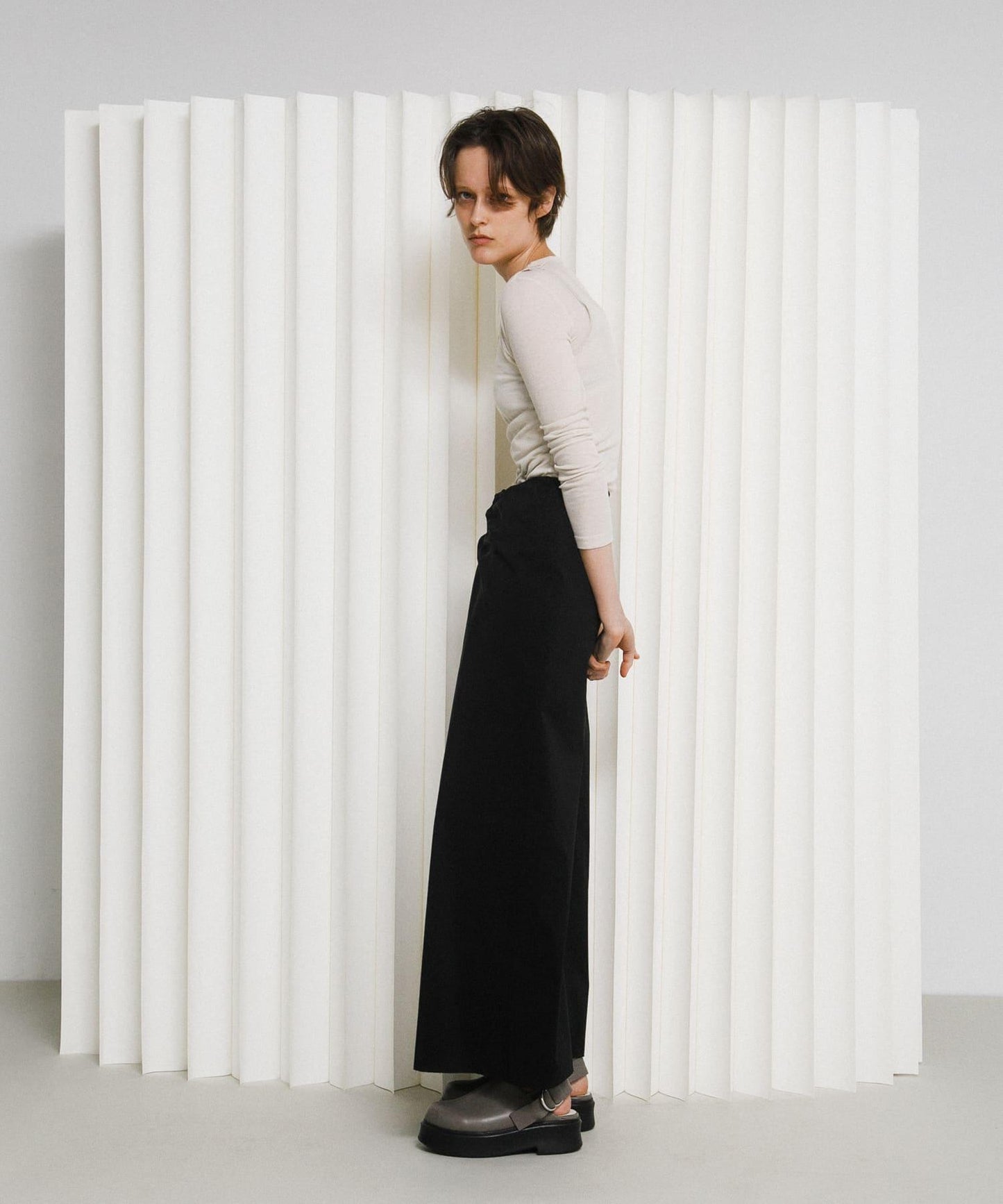 層疊滾邊設計 T恤 layered piping tee