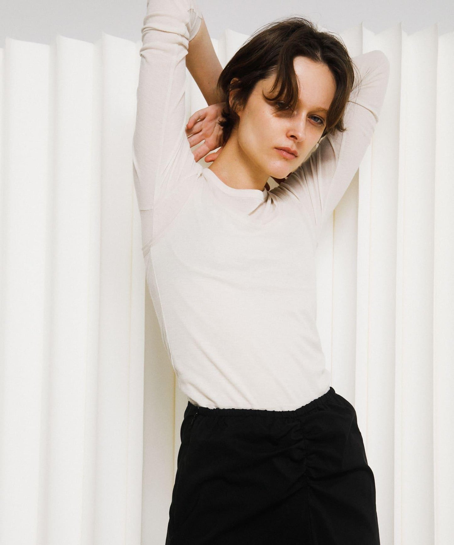 層疊滾邊設計 T恤 layered piping tee