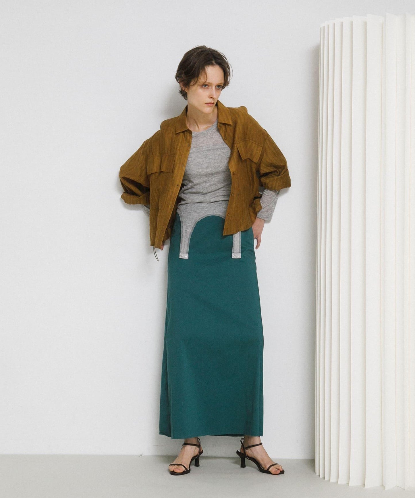 層疊滾邊設計 T恤 layered piping tee