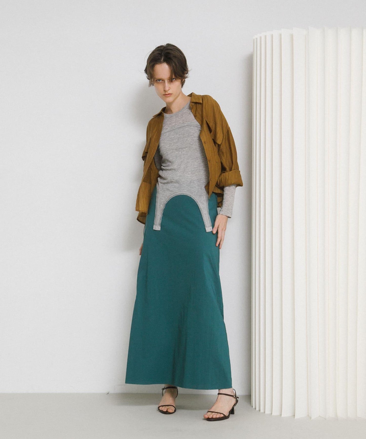 層疊滾邊設計 T恤 layered piping tee