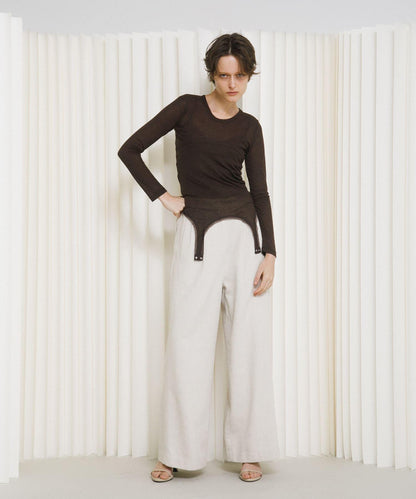 層疊滾邊設計 T恤 layered piping tee