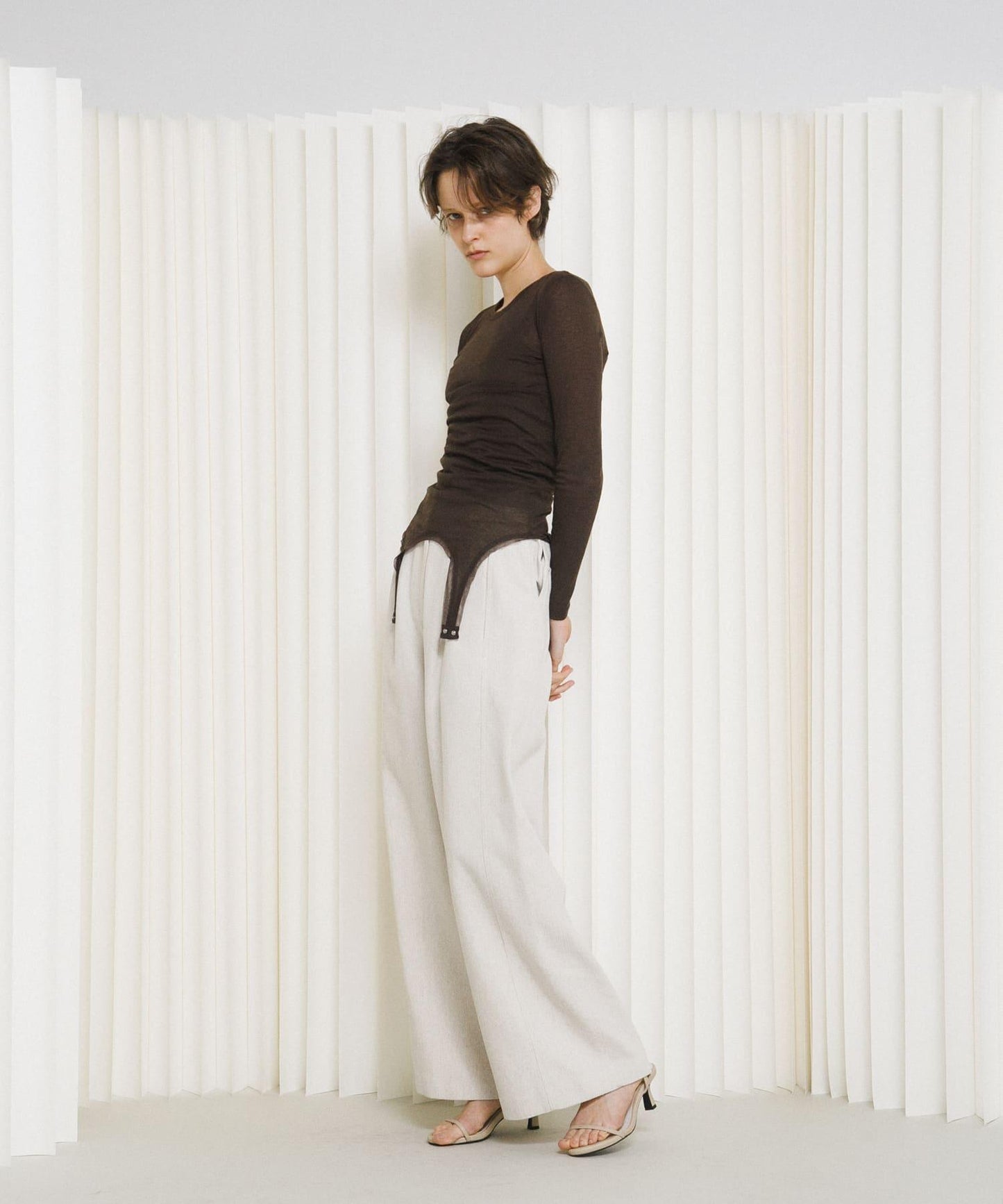 層疊滾邊設計 T恤 layered piping tee