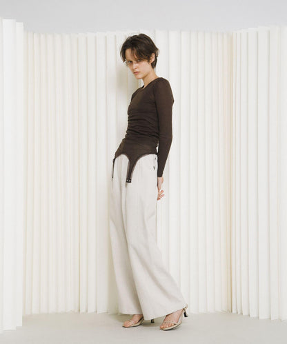 層疊滾邊設計 T恤 layered piping tee