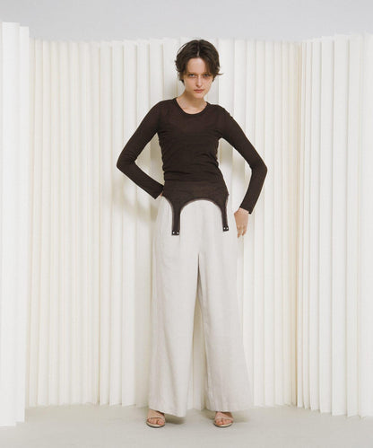 層疊滾邊設計 T恤 layered piping tee