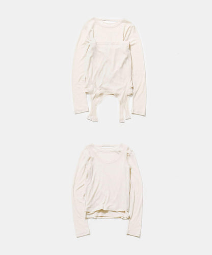 層疊滾邊設計 T恤 layered piping tee