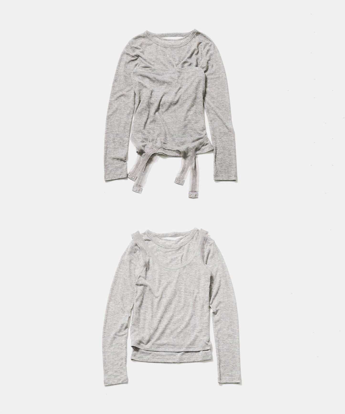 層疊滾邊設計 T恤 layered piping tee