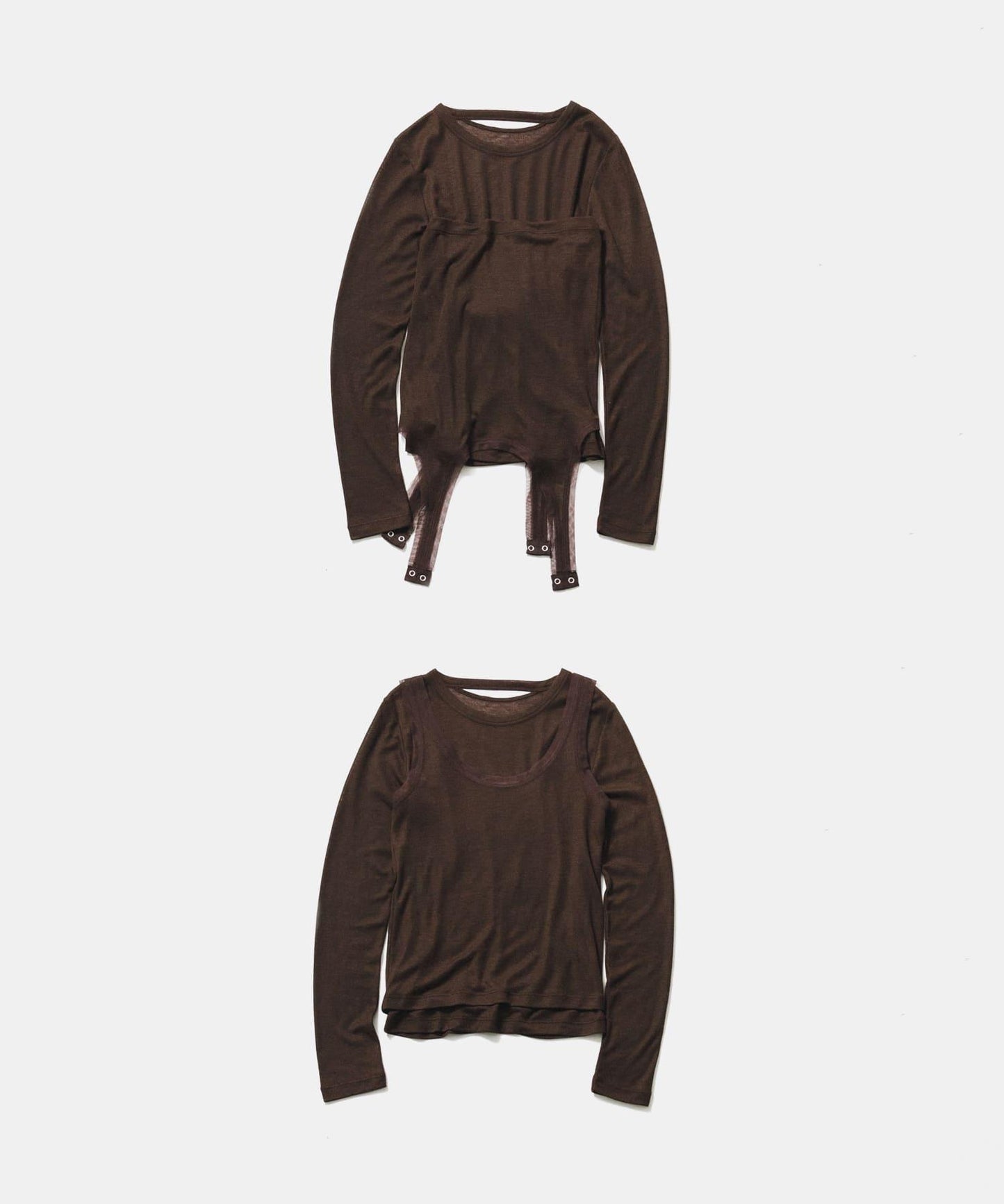 層疊滾邊設計 T恤 layered piping tee