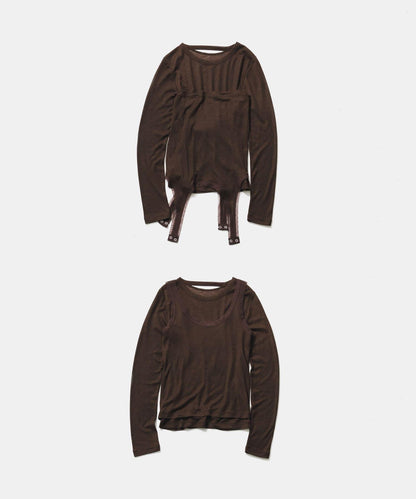 層疊滾邊設計 T恤 layered piping tee