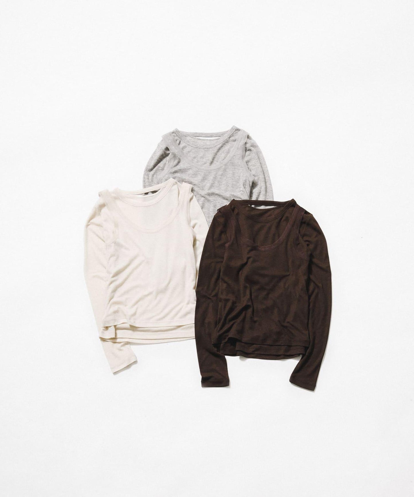 層疊滾邊設計 T恤 layered piping tee