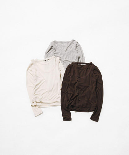 層疊滾邊設計 T恤 layered piping tee