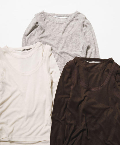 層疊滾邊設計 T恤 layered piping tee