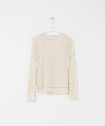 層疊滾邊設計 T恤 layered piping tee