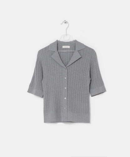 knit polo cardigan