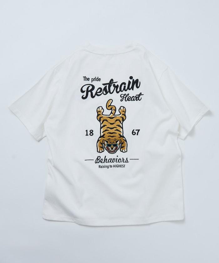 寬鬆版型 背部刺繡設計 TIGER 圓領T恤