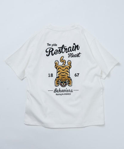 寬鬆版型 背部刺繡設計 TIGER 圓領T恤