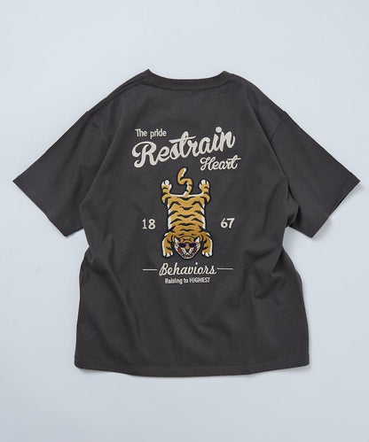 寬鬆版型 背部刺繡設計 TIGER 圓領T恤