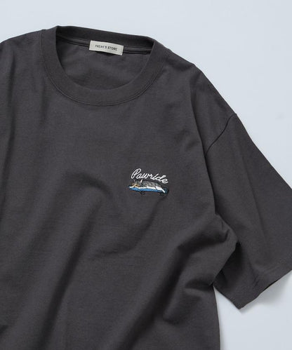 寬鬆版 單點動物刺繡 圓領 T恤