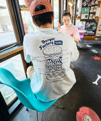 Burger Factory×FREAK'S STORE  寬鬆版型 後背印花 圓領T恤