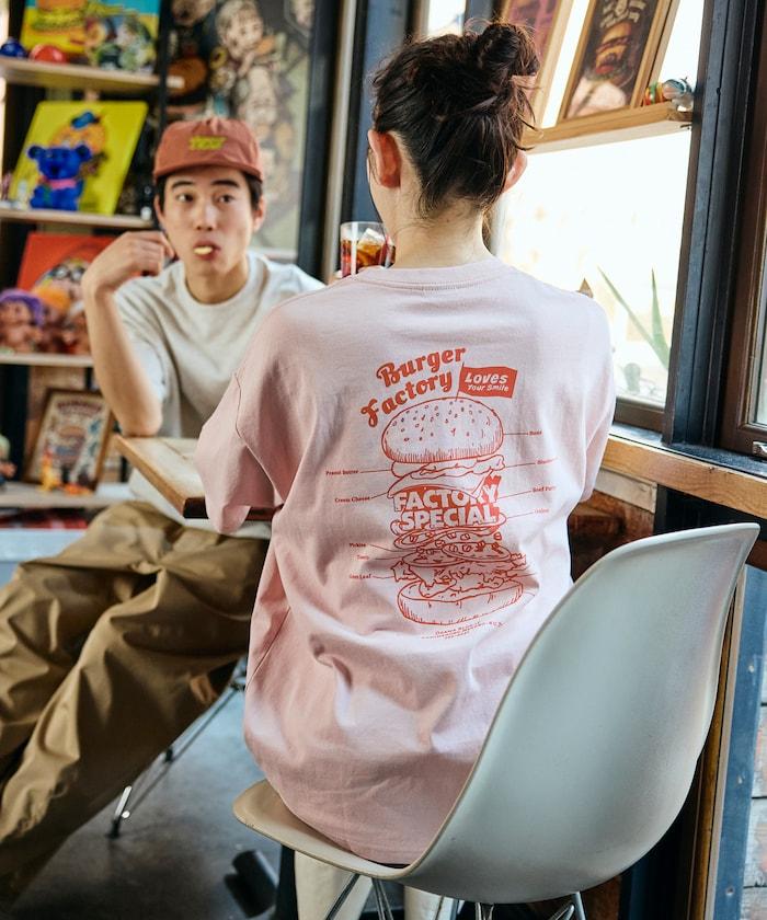 Burger Factory×FREAK'S STORE  寬鬆版型 後背印花 圓領T恤