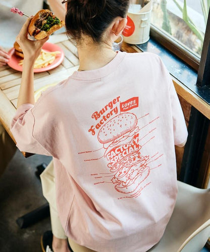 Burger Factory×FREAK'S STORE  寬鬆版型 後背印花 圓領T恤