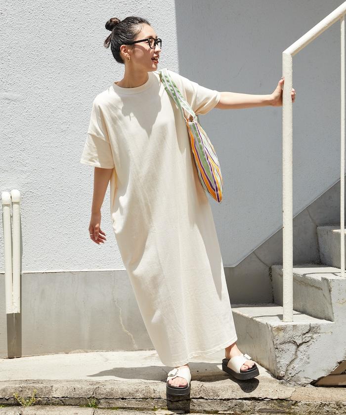 USA棉 寬鬆廓形 T恤式連衣裙