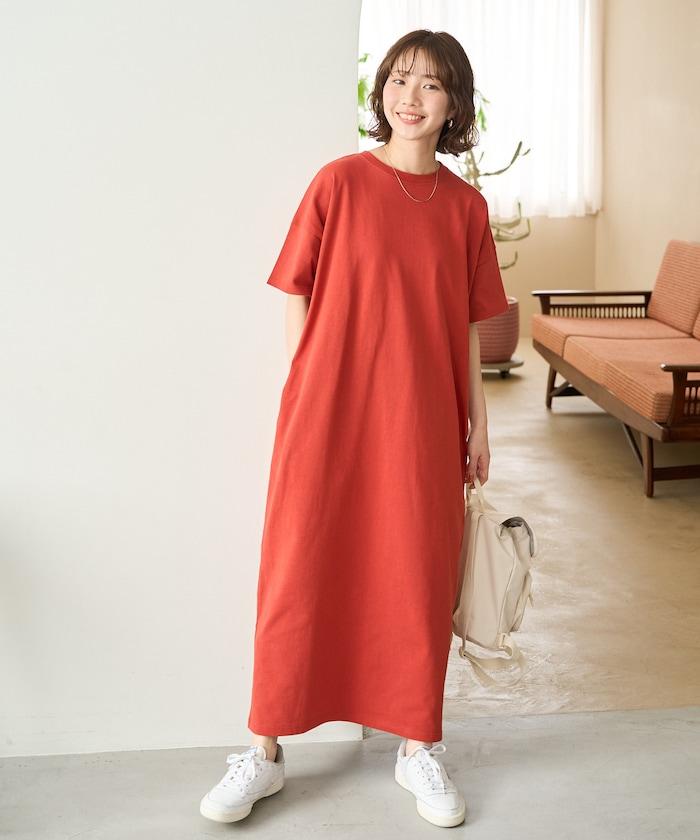 USA棉 寬鬆廓形 T恤式連衣裙